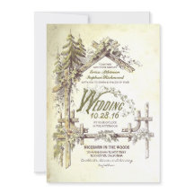 Barão no Woods Rustic Wedding Convite