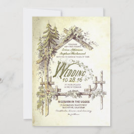 Barão no Woods Rustic Wedding Convite