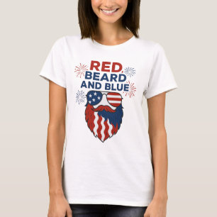 Barba Vermelha e Camisa Patriótica Funny Azul
