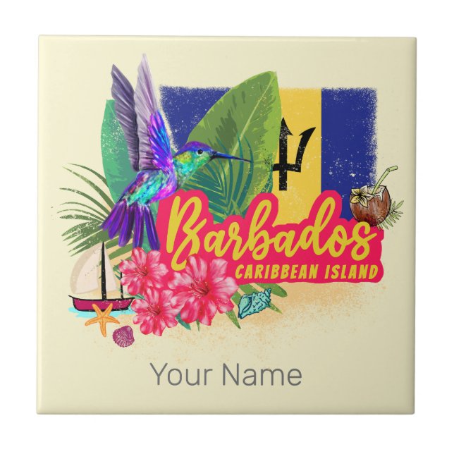 Barbados Retro Caribe Ilha de Souvenir (Frente)