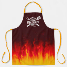Barbecue Grill Flames - Casa de Bife Personalizada