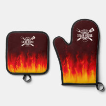 Barbecue Grill Flames - Casa de Bife Personalizada