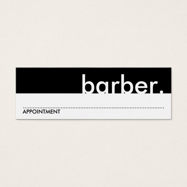 barbeiro. (cartão de horário) (Frente)