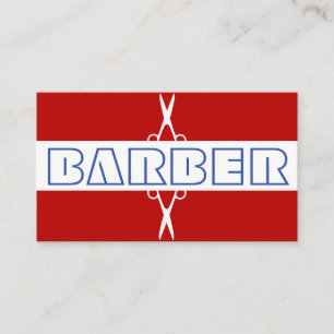 Barber compra Cartão de visita vermelho branco mod