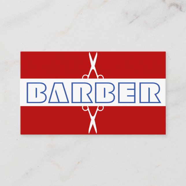 Barber compra Cartão de visita vermelho branco mod (Frente)