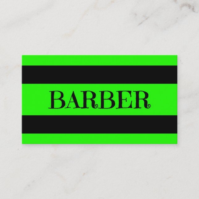 Barber Neon Green Cartão de visita (Frente)