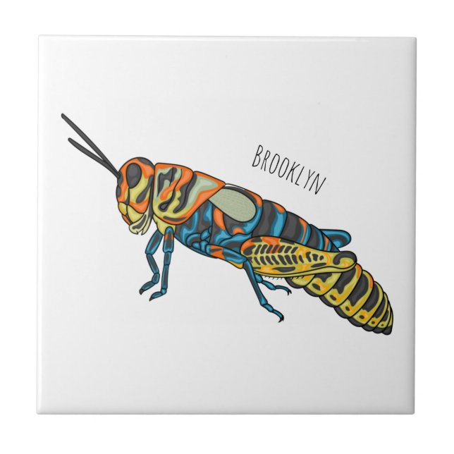 Barber pole grasshopper cartoon illustration (Frente)