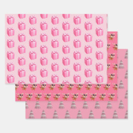 Barbie Pink de Papel de enrolamento de Natal 3 Fol