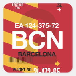 Barcelona - Adesivos Quadrados de Viagem