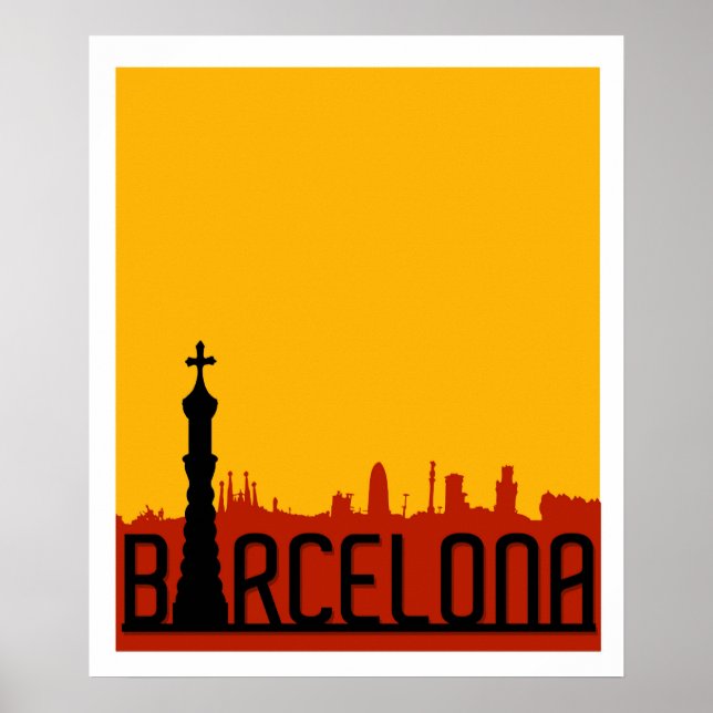 Barcelona, Espanha, Poster de viagens (Frente)