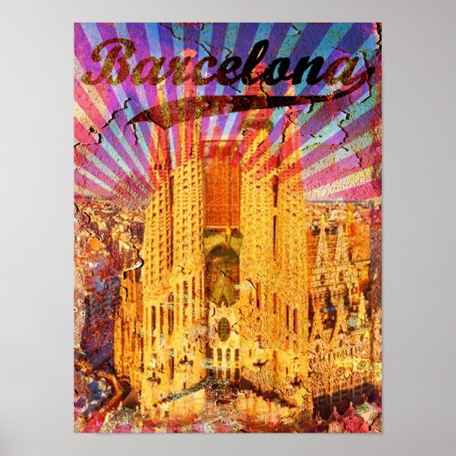 Barcelona, Espanha, Poster vintage (Frente)
