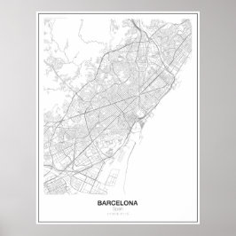 Barcelona, Poster de Mapa Minimalista Espanha (Est