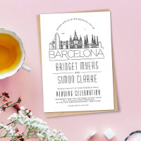 Barcelona Wedding | Convite Skyline