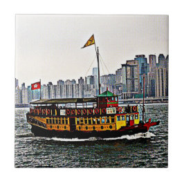 Barco chinês Victoria Harbor Hong Kong