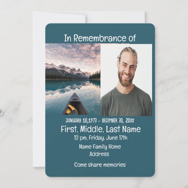 Barco de Canoagem do Convite do Serviço Memorial (Frente)