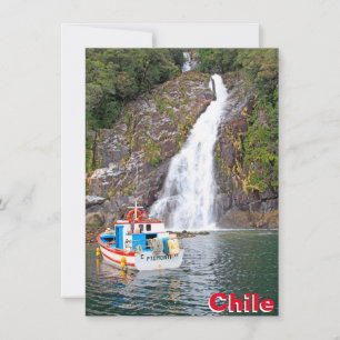 Barco e cachoeira, carta do Chile