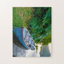 Barco em um lago. Jig Saw Quebra-cabeça