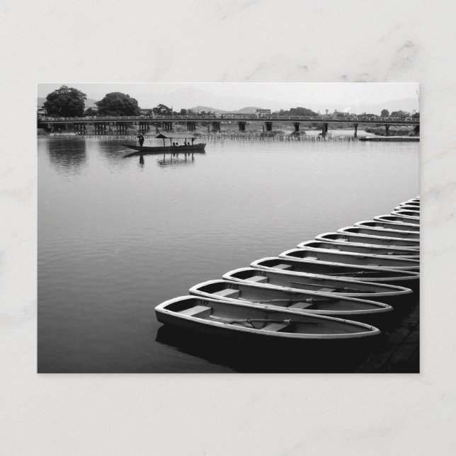 Barcos a Remo: Arashiyama, Kyoto Cartão Postal (Frente)