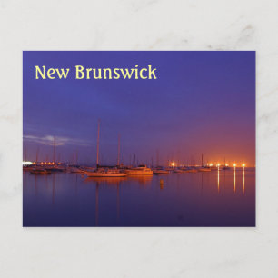 Barcos à vela de New Brunswick em marina no cartão