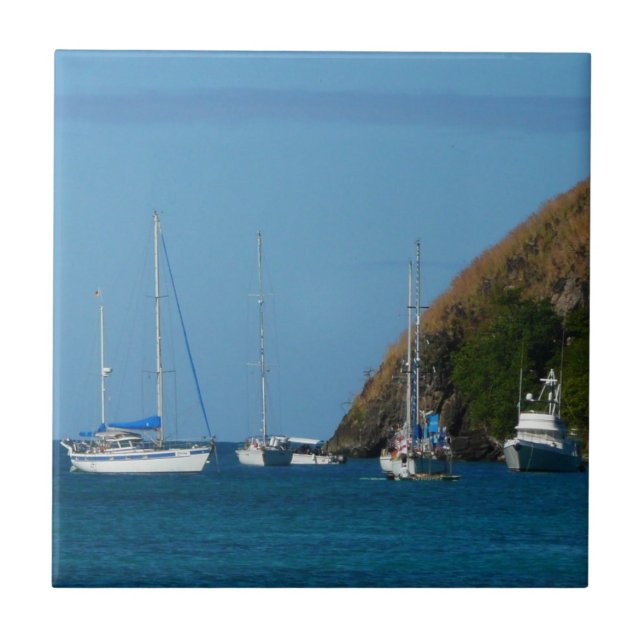 Barcos à vela na Baía de Branco e Azul Náutico (Frente)