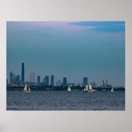 Barcos à vela na Poster de água