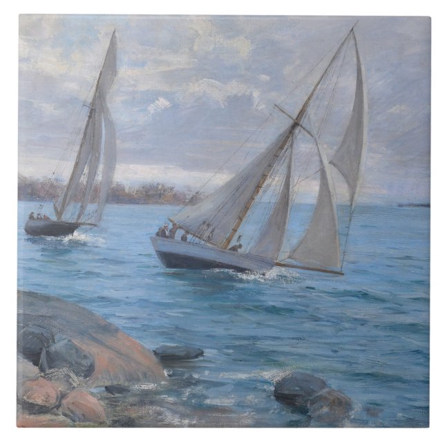 Barcos à vela no rio (Frente)