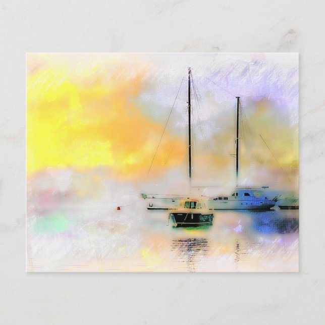 barcos ao pôr do sol (Frente)