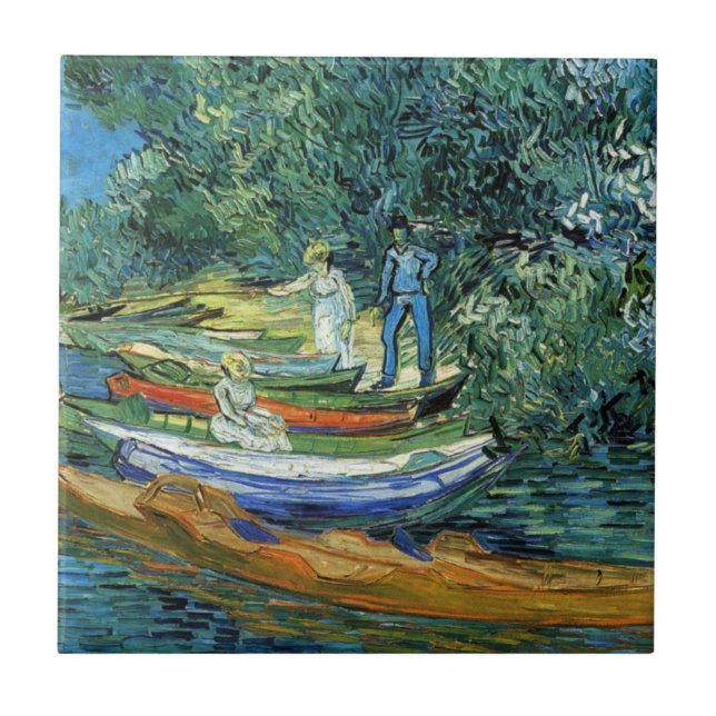 Barcos de enfileiramento de Van Gogh nos bancos do (Frente)