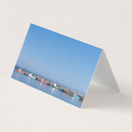 Barcos de pesca de lagosta cartões de visitas dobr