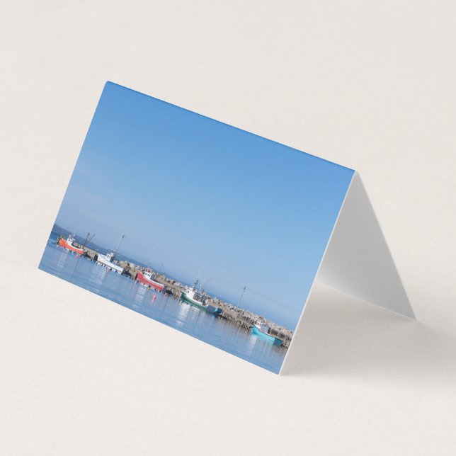 Barcos de pesca de lagosta cartões de visitas dobr (Frente)