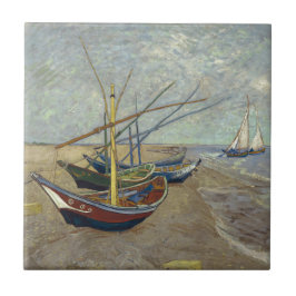Barcos de pesca na praia por Vincent van Gogh