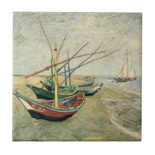 Barcos de pesca na praia por Vincent van Gogh