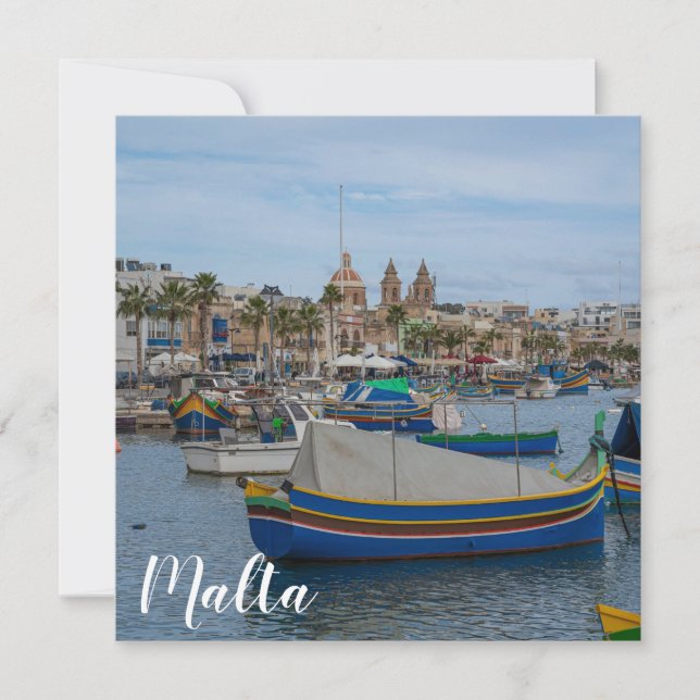 Barcos de pesca tradicionais coloridos em Malta (Frente)