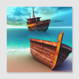 Barcos Desertados em uma praia abandonada