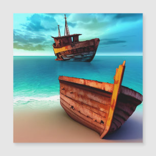 Barcos Desertados em uma praia abandonada