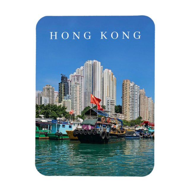 Barcos e ímã para edifícios de Hong Kong Aberdeen (Vertical)