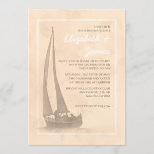 Barcos elegantes que Wedding convites