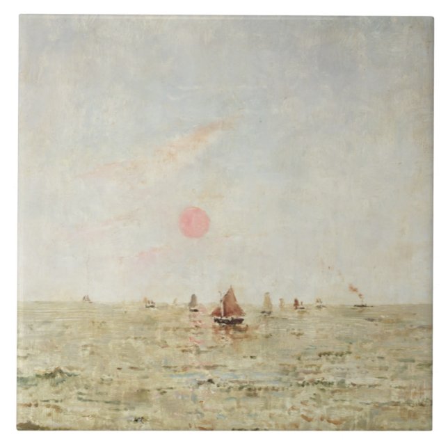 Barcos no nascer do sol (óleo no painel) (Frente)