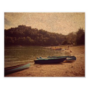 Barcos no papel da foto do lago
