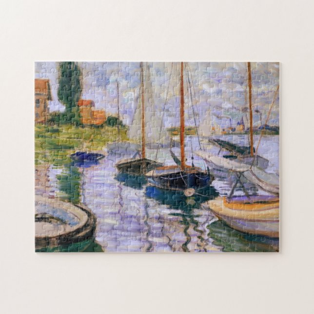Barcos no Sena por Claude Monet Quebra-cabeça (Horizontal)