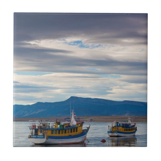 Barcos turísticos na baía do Seno Última Esperanza (Frente)