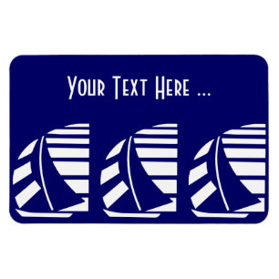 Barcos-vela brancos no ímã flexível personaliza