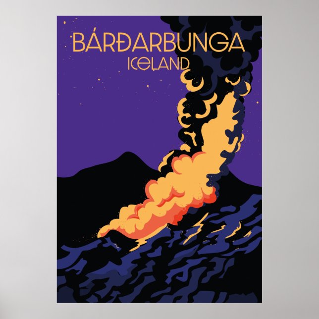 Bárðarbunga, placa poster de viagens islâmica. (Frente)