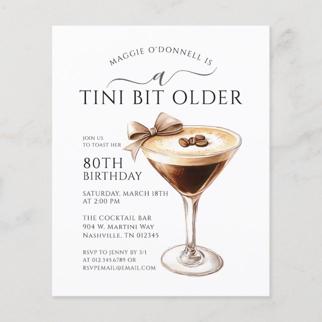 BARGAIN A Tini Bit Older Martini 80 Birthday (Frente)