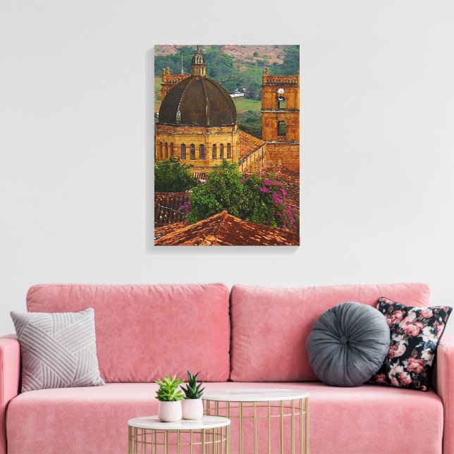 Barichara Church Canvas Print (Insitu(Sala de estar))