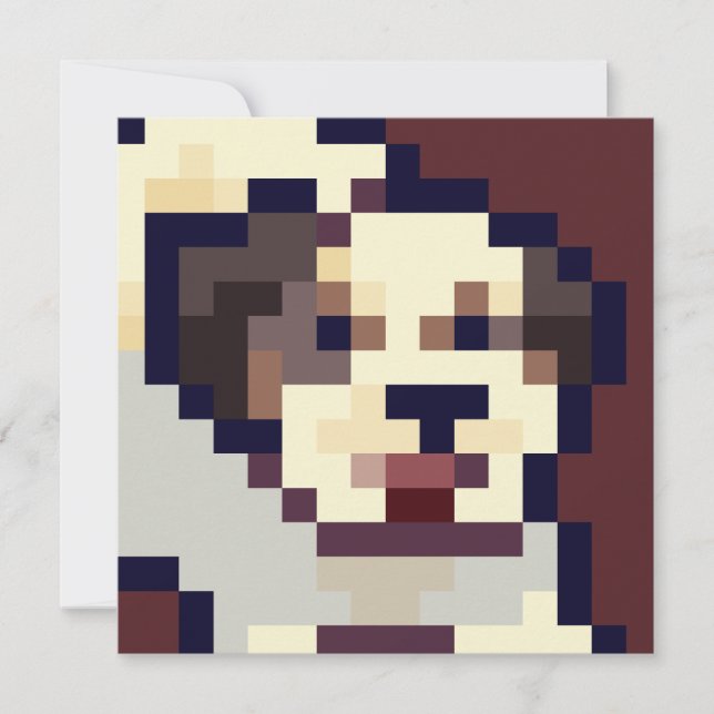 Barking puppy pixel art card (Frente)
