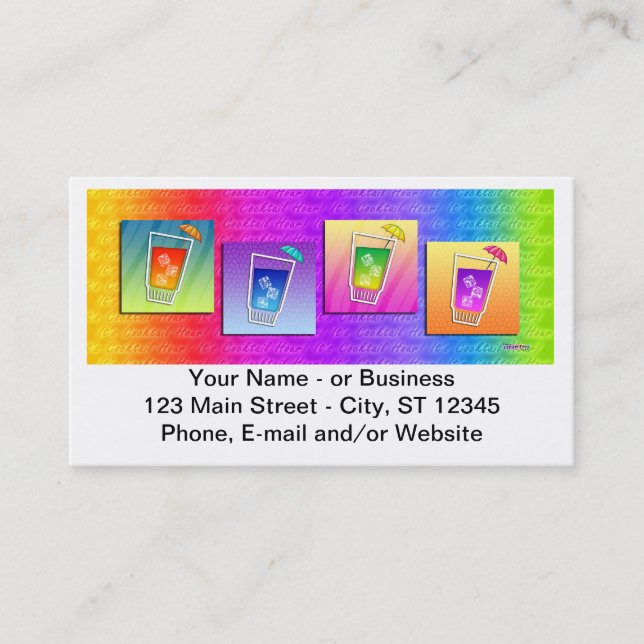 Barman, Cartão de visita Cocktail (Frente)