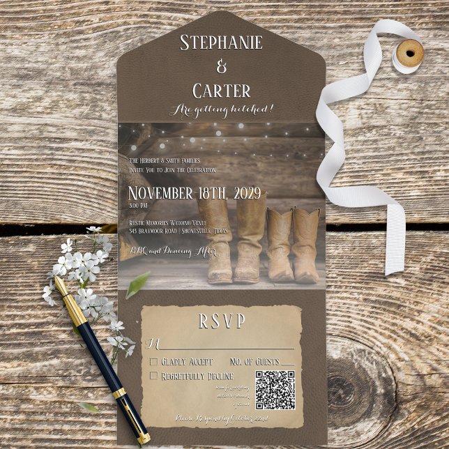Barn & Boots Russo Cowboy Ocidental Código QR (Criador carregado)