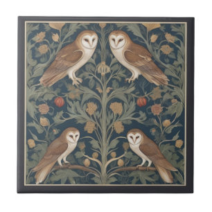 Barn Owl Pattern William Morris style Owls