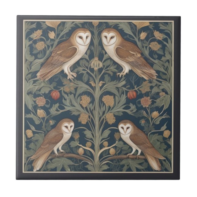 Barn Owl Pattern William Morris style Owls (Frente)